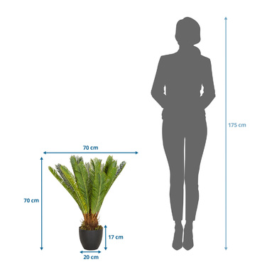 Штучна рослина / штучна пальма CYCAS пластикова зелена hjh ОФІС