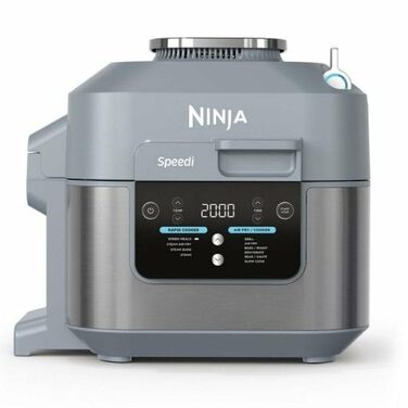 Мультипіч 10-в-1 Ninja Speedi ON400UK: аерофритюрниця, пароварка, гриль та повільна приготування, 5.7л, Sea Salt Grey