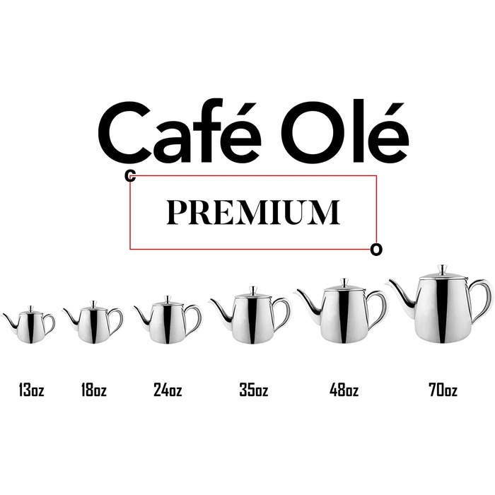 Чайник Café Olé PT-048 преміум з нержавіючої сталі 1,4 л, безкапельний, сріблястий