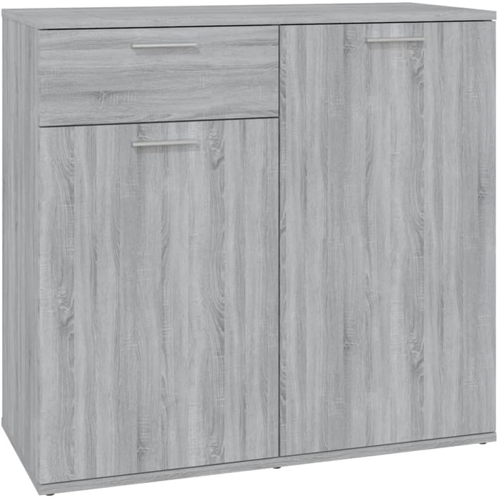 Комод vidaXL сірий Sonoma 80x36x75 см, дерев'яний багатофункціональний шафа для передпокою, вітальні чи спальні