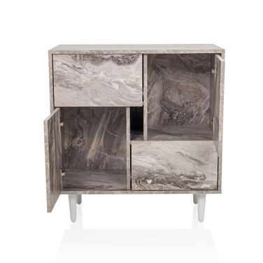 Сервант / комод LYKKJA 76x39,5x76 см 2 шухляди 2 двері коричневий/білий hjh LIVING