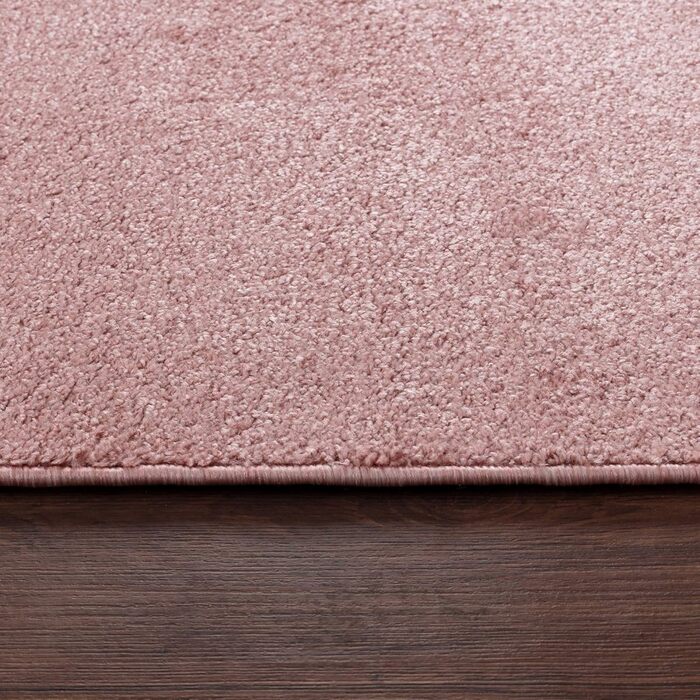 Сучасний коротковорсовий килим Carpetsale24 для вітальні 240x340 см, рожевий — щільний, дуже м'який, праний, легкий у догляді, ідеальний для спальні, їдальні та кухні