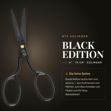 Універсальні кухонні ножиці BLACK EDITION, 18 см, сталь, чорний матовий колір, Solingen
