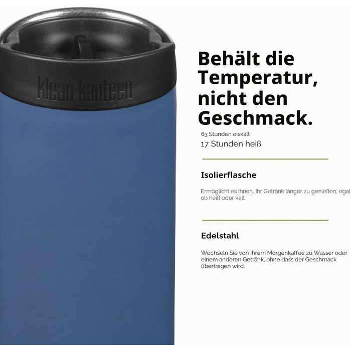 Спортивна пляшка для води KleanKanteen TKWide з широким горлом, Real Teal, 592 мл
