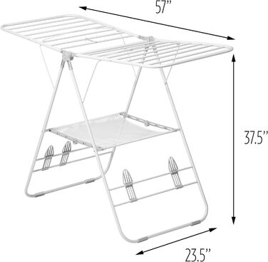 Сушарка для білизни Honey-Can-Do, металева, складна, 162.6x59.7x106.7 см, біла