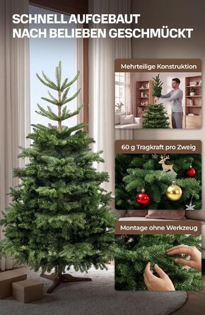 Штучна ялинка 4smile Nordmann (Нордманська ялина), 150 см, стандартна, без гірлянди