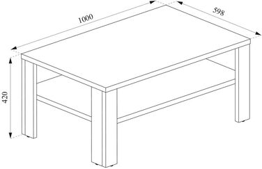 Журнальний стіл Vicco, бетон/білий, 100x42 см