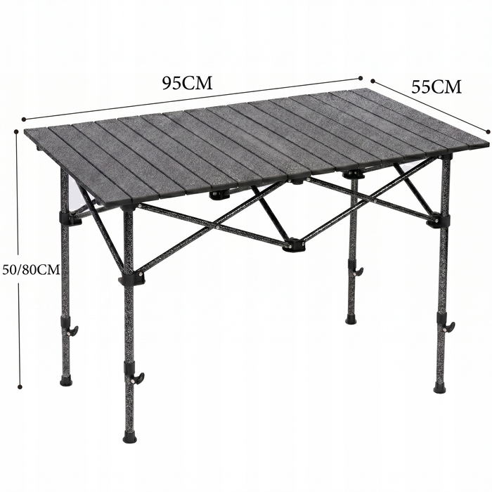 Туристичний стіл Vortech, 55 x 95 x 80 см, чорний