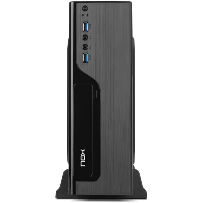 Корпус для ПК NOX LITE070 Mini-Tower з блоком живлення 500 Вт, USB 3.0, вентилятор 80 мм, підтримка Micro ATX/ITX, чорний, передня панель з шліфованим покриттям