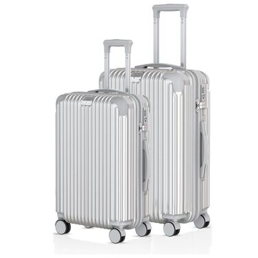 Набір валіз Voyagoux 3 шт - ABS пластик, TSA замок, 4 колеса, сірий (40л + 116л)