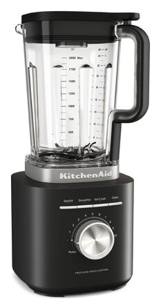 Блендер стаціонарний KitchenAid 5KSB2073EPL Pure Power чорний матовий, 1.5 л, 10 швидкостей, для смузі та супів