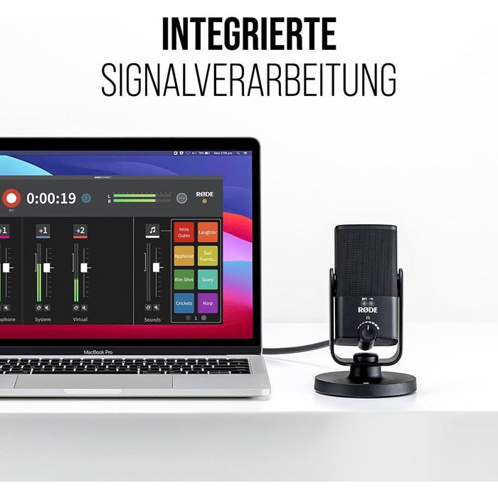Мікрофон RØDE NT-USB Mini студійний конденсаторний USB для подкастингу, стрімінгу, геймінгу, музики, вокалу та інструментів, чорний