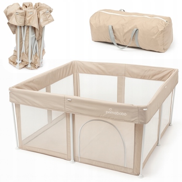 Дитяче манеж-кожунок Primabobo TINA, складаний туристичний, великий (126x126 см), бежевий