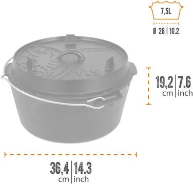 Чавунний казанок Petromax Feuertopf - Dutch Oven для готування та випікання на відкритому вогні