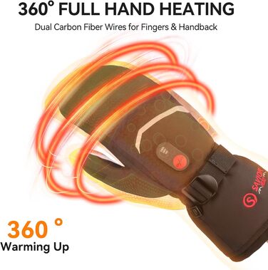 Обогревні рукавиці SAVIOR HEAT для чоловіків та жінок, акумуляторні, для катання на лижах, сноуборді, мотоциклі, туризмі (XXL, чорний)