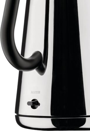 Електричний чайник Alessi Toru NE01 B – стильний дизайн, нержавіюча сталь 18/10, чорний, 1.7 л