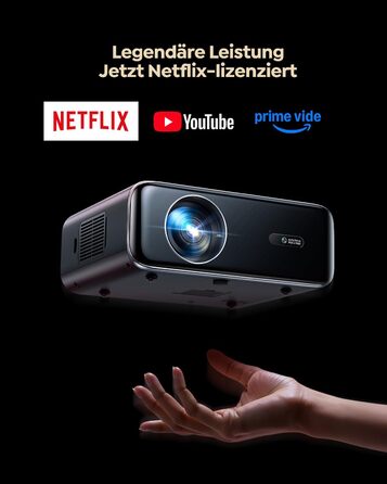 Проектор WiMiUS 1100 ANSI з 4K, Dolby Audio, WiFi 6, Bluetooth та Автофокусом для Домашнього Кінотеатру та Відкритих Подій (Android/iPhone)