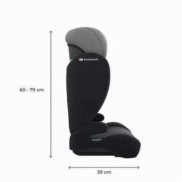Дитяче автокрісло Kinderkraft I-SPARK 2 PRO (100-150 см), i-Size, 2 в 1, чорне/сіре