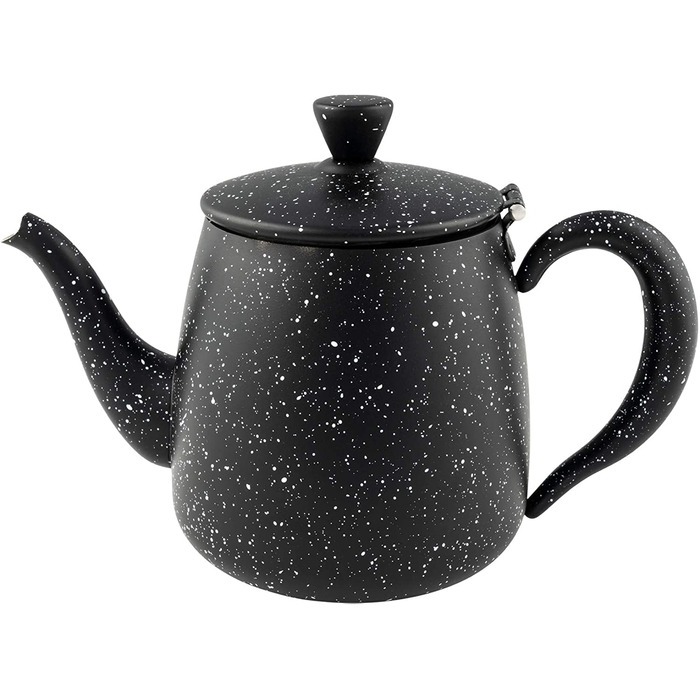Чайник Café Olé PT-018BG 0,5 л преміум з нержавіючої сталі, чорний граніт, безкапельний носик, порожнисті ручки, відкидний кришка
