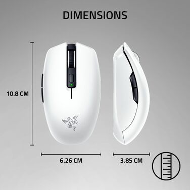 Ігрова бездротова миша Razer Orochi V2 HyperSpeed та Bluetooth, оптичний сенсор 18K DPI, 60 г, біла
