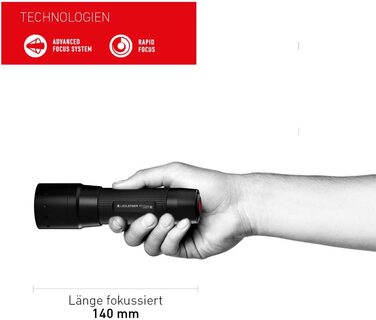 Ліхтарик Ledlenser P7 Core універсальний, LED, 450 люмен, фокусування, дальність 300 м, на батарейках AAA, три режими яскравості