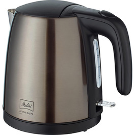 Електрочайник MELITTA Prime Aqua Mini, 1.0 л, 2200 Вт, нержавіюча сталь, металевий сірий