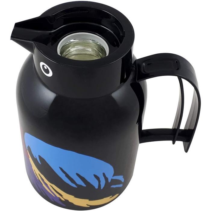 Термос-глечик Helios Thermo-Bird Папугай, пластик, чорний, 1 л