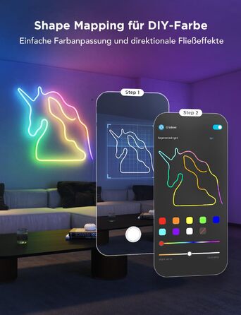 Гнучка неонова LED-стрічка Govee Neon Rope Light 2 RGBIC, 5м, біла, для DIY дизайну та інтер'єру
