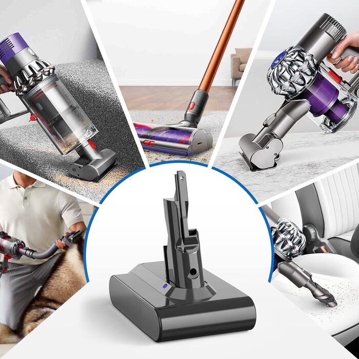 Акумулятор V7 для пилососів Dyson V7 (SV11, Animal, Absolute, Fluffy, Trigger, Motorhead Pro, Car+Boat) 6.0Ah з фільтром та аксесуарами, змінний акумулятор для Dyson