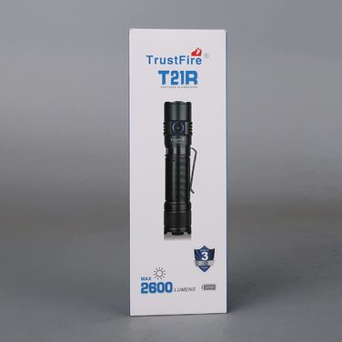 Ліхтарик TrustFire T21R LED 2600 люмен, акумулятор 5000мАг, 5 режимів, IPX8 водонепроникний, тактичний, для кемпінгу, туризму, надзвичайних ситуацій, коричневий