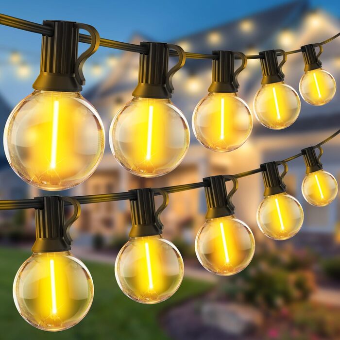 Ланцюжок гірлянда LED зовнішній для саду, балкона, павільйону, тераси. 20 метрів, IP44, з пусковим пристроєм.