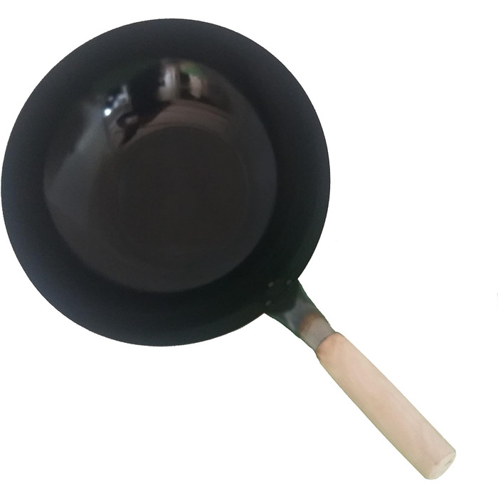 Wok-пательня AAF Nommel 36 см, кругле дно, вуглецева сталь, натуральне антипригарне покриття, попередньо прожарена