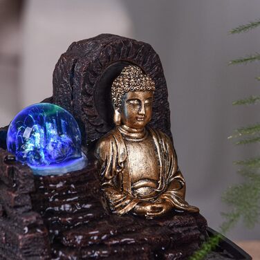 Декоративний фонтан Zen'Light Zimmerbrunnen: для дому, офісу, медитації, LED-підсвітка, H 18 см