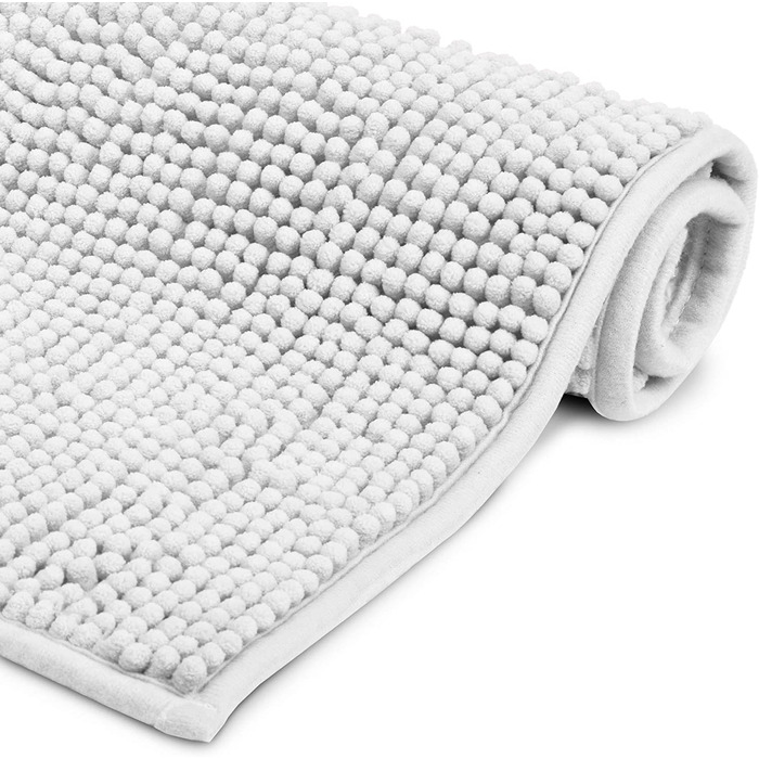 Badematte Beautissu BeauMare 70x120 см, біла, мікрофібра, нековзка, м'яка, для ванної, машинне прання