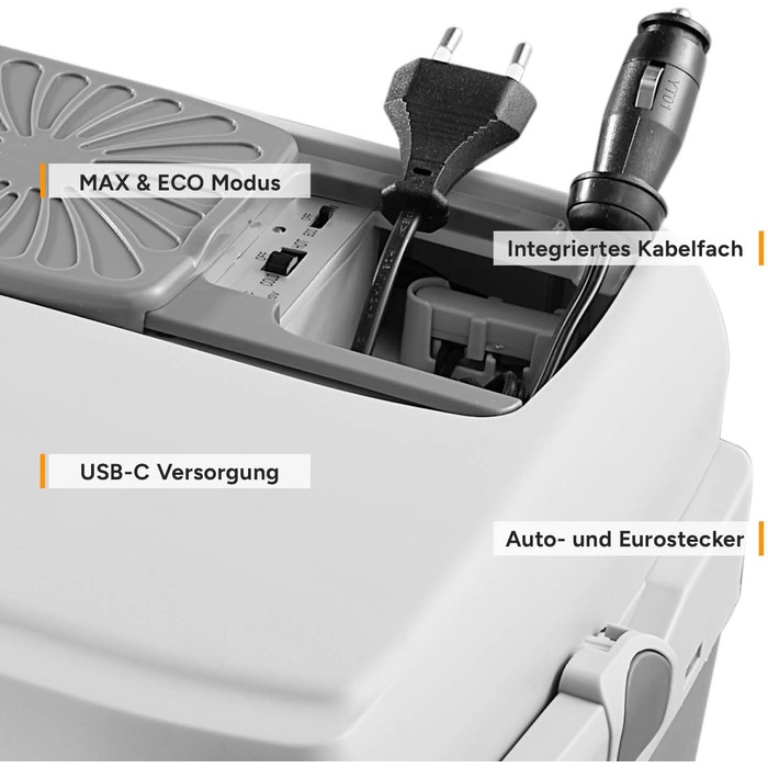 Автомобільний холодильник First Austria Thermoelektrische Kühlbox 32л 230V/12V USB-C PD 3.0 Сірий для авто та кемпінгу