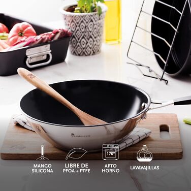 Набір сковорідок MasterPro Smart: 3 шт. (20, 24, 28 см), вок 28 см, 4 захисні чохли, кований алюміній, антипригарне покриття, ергономічні ручки