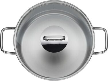Набір кухонного посуду Silit Extra Cook: каструлі 16/20/24 см з кришками, ковшик 16 см, внутрішня шкала, широкий зливний край, придатний для миття в посудомийній машині, з нержавіючої сталі Crominox