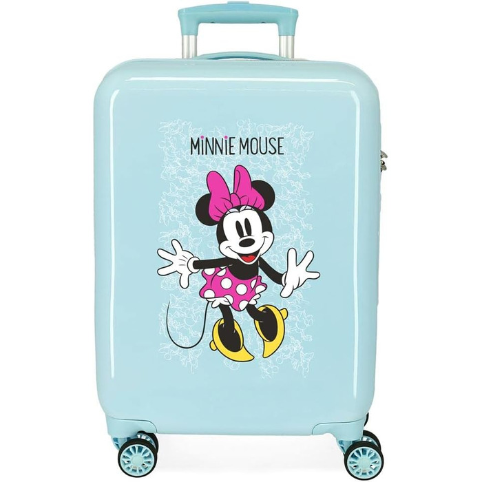 Дитяча валіза Disney Minnie, зелена, 40x55x20 см, ABS, кодовий замок, 34 л, 2,8 кг, 4 подвійних колеса, ручна поклажа