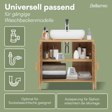Шафа для ванної кімнати Bellamio Newa Badregal – бамбукова шафа з 5 полицями, 140x33x33 см