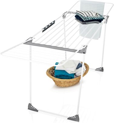 Сушарка для білизни EASYmaxx Falt XXL, телескопічна, 2.6 м, з роликами, для простирадл і рушників, для використання в приміщенні та на вулиці, без електрики