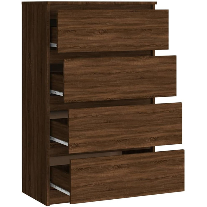 Комод vidaXL з 4 шухлядами, бетонно-сірий, 60x35x98,5 см, сучасний, деревостружкова плита, для вітальні, з великим місцем для зберігання
