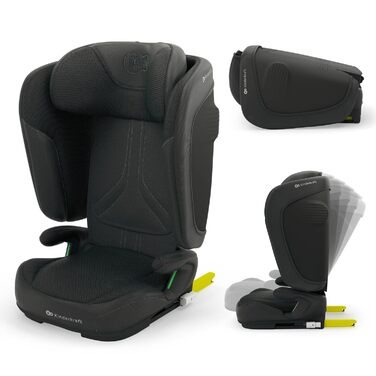 Автокрісло Kinderkraft UNITY 2 i-Size, 100-150 см, 3,5-12 років, регульована підголівник, AIR FLOW, 5 положень спинки, чорний