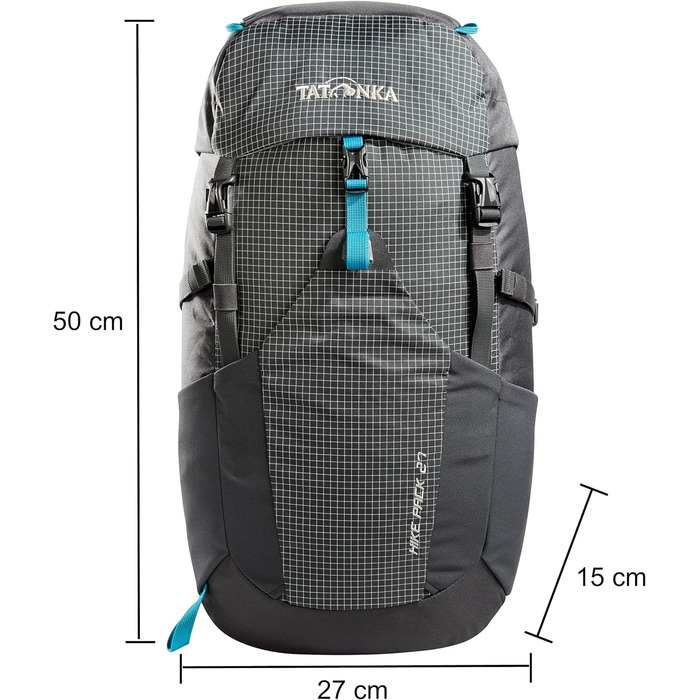 Рюкзак для туризму Tatonka Hike Pack 27 л з вентиляцією спини та дощовиком, легкий і зручний, унісекс, сірий