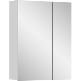 Дзеркальна шафа xonox.home Vira X2LA9772 для ванної, біла, меламін, 60x77x18 см, з великою дзеркальною поверхнею, 2 дверцята