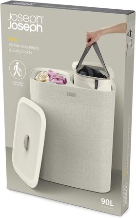 Кошик для білизни Joseph Joseph з кришкою 90 л бежевий