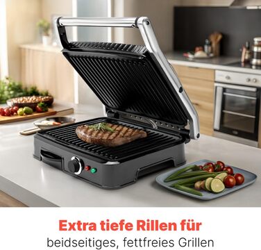 Контактний гриль Clatronic® KG 3487: 2000W, антипригарне покриття, для паніні та тостів