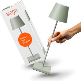 SIGOR Nuindie 2.0 - Бездротова LED лампа SIGOR, 38 см, IP54, салатовий, USB-C, 12 годин роботи, для дому та вулиці