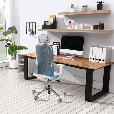 Крісло офісне / поворотне крісло AVEZA PRO сітка / тканина синя hjh OFFICE