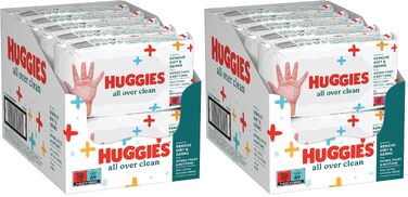Вологі серветки для дітей Huggies All Over Clean, набір 10 пачок по 56 шт (запас на місяць)