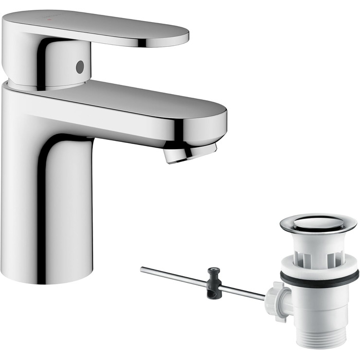 Змішувач для умивальника Hansgrohe Vernis Blend з витяжною системою, хром, висота виливу 70 мм, економічний (EcoSmart)